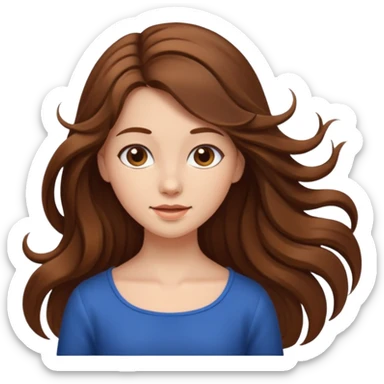 Fammi un avatar che raffiguri me una ragazza con capelli sciolti marroncini sticker