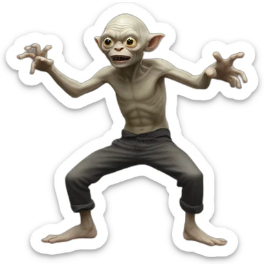 gollum dancing hiphop sticker