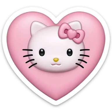 hello kitty heart`no mouth sticker
