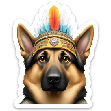 German shepherd chief headdress  sticker