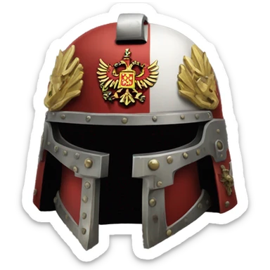 Warhammer 40K helmet, featuring the Russian coat of arms. sticker
