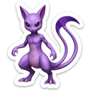 Mewtwo-Noibat-Fakémon-hybrid-creature (full body)  sticker