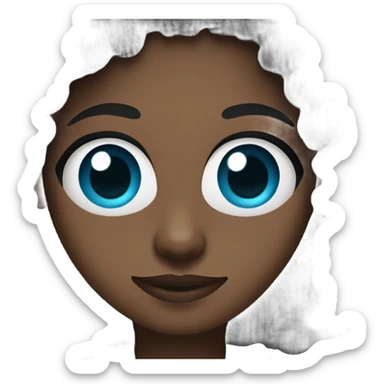 woman dark skin long dark curly hair with a doctor uniform sticker