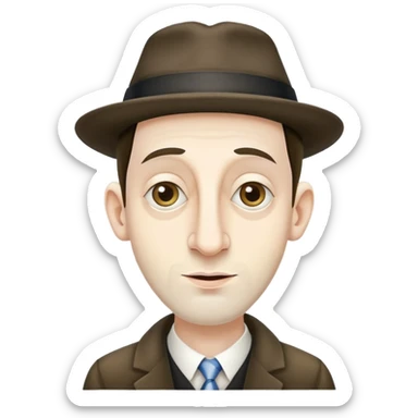 Jewish man with jew hat with big nose sticker