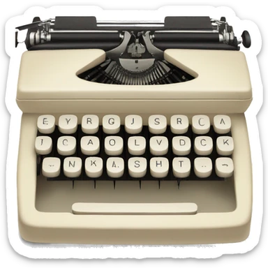Cream Vintage typewriter keyboard sticker