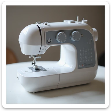 sewing machine, photorealistic style, modern sewing machine, clear lighting sticker