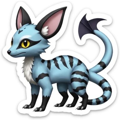 White Salandit-Umbreon-Genet-Noivern-Civet-Hybrid (Full body) sticker