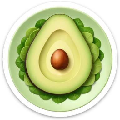 A stylized salad plate in greens or avocado with the hashtag #VogueBody. sticker