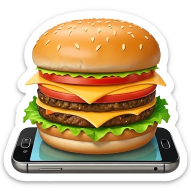 picture of a hamburguer on a phone sticker