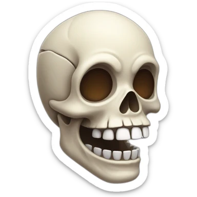 goofy skull with dislocated jaw sticker