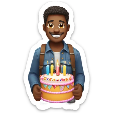 Buck saying happy birthday sticker