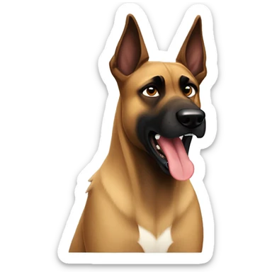 An angry Belgium malinois  sticker