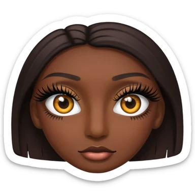 eyelash strip above an open eye sticker