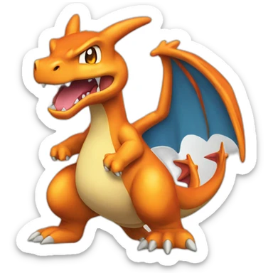 charizard roaring forwards sticker