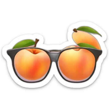 glasses between a peach sticker