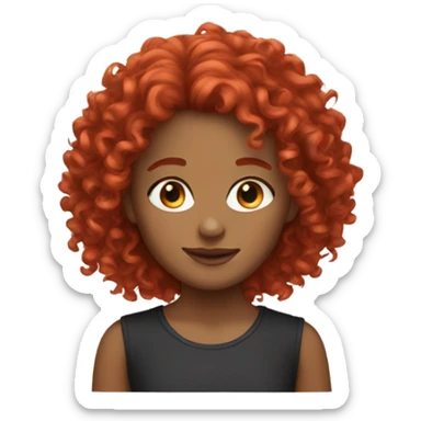 Curly girl red hair sticker