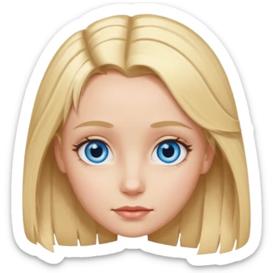 blonde girl, blue eyes with clips in hair and the biggest forehead ever sticker
