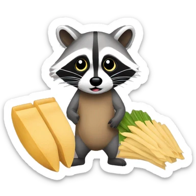 Raccoon with sobrado and tamale  sticker