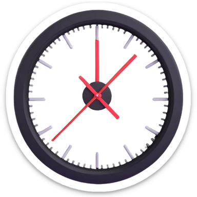 A clock with its hands spinning fast, showing the rapid passage of time. sticker