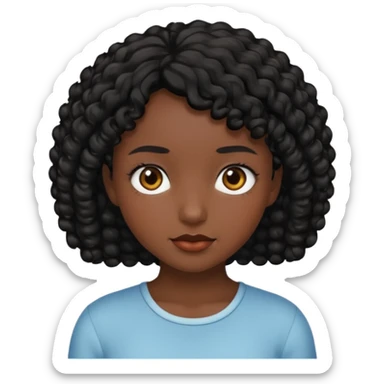 Menina com cabelo cacheado curto sticker