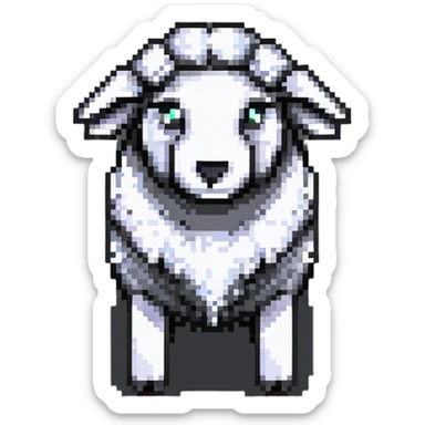 pixel art Minecraft sheep, blocky and square, resembling the in-game appearance sticker