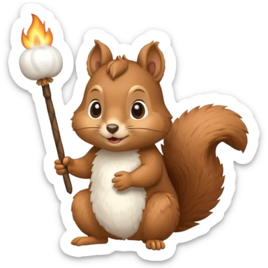un écureuil qui fait du camping sticker