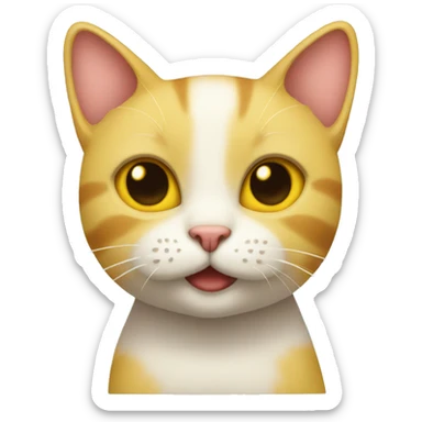 cat with hearts and yellow word B sticker