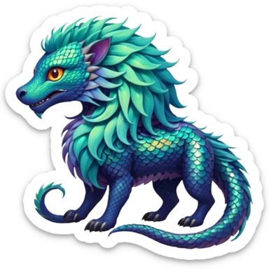 Epic complex detailed aesthetic-scenic-Fakémon-creature sticker