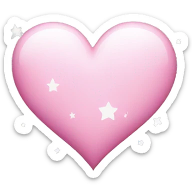 pink heart with white stars around sticker