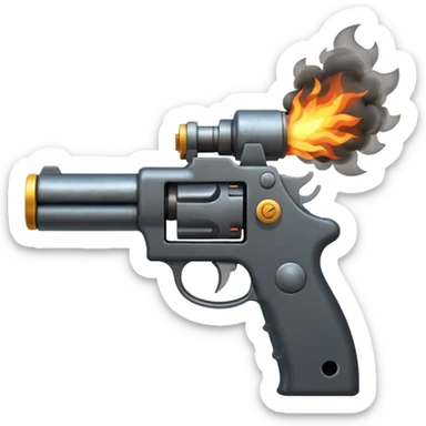 gun firing from nozzle sticker