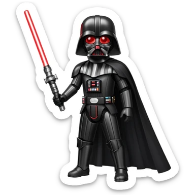 Darth Vader with the red light saber sticker