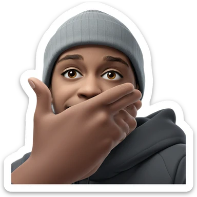 boy in beanie looking forward sticker