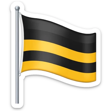 3 stripe horizontal flag with the colors in order Yellow, white and black sticker