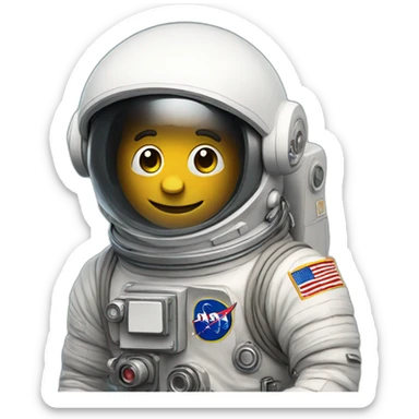 astronaut background with a camera saying everything is fine in text sticker