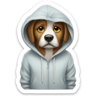 dog wearing a hoodie sticker
