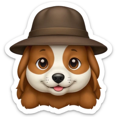 Dog with a hat sticker