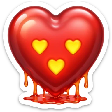 hot melting metal heart sticker