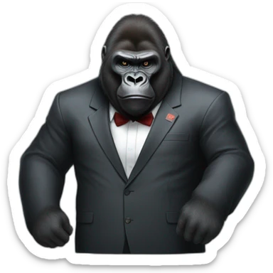 Gorilla meeting supreme leader Kim Yong UN sticker