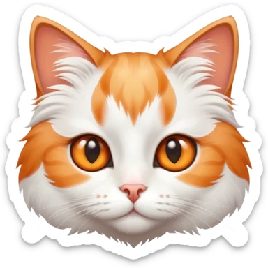 White and orange cat being cute sticker