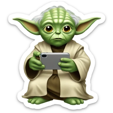 yoda with iPhone  sticker