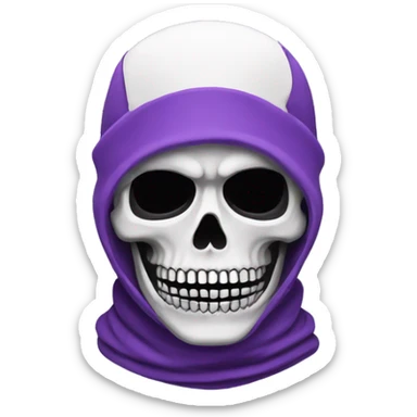 puple skeleton with balaclava sticker