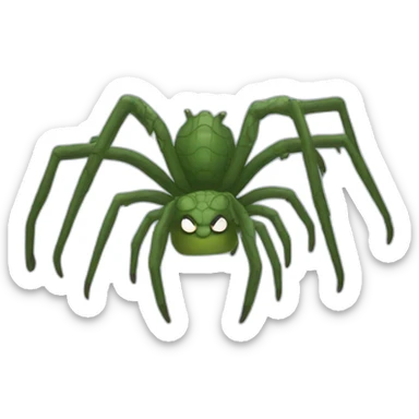 The spider bit off the crocodile sticker
