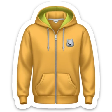a Hoodie with silver zipper sticker