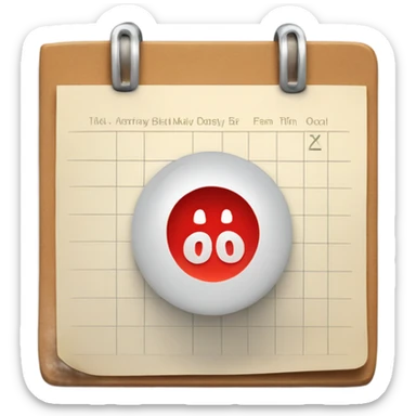 Calender with red circle on 26th april sticker