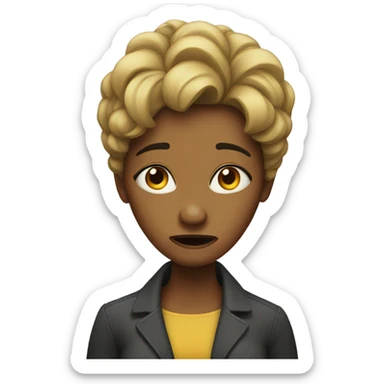 Woman with disgust face sticker