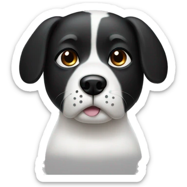 White Dog with black patches covering both eyes and standing up ears sticker