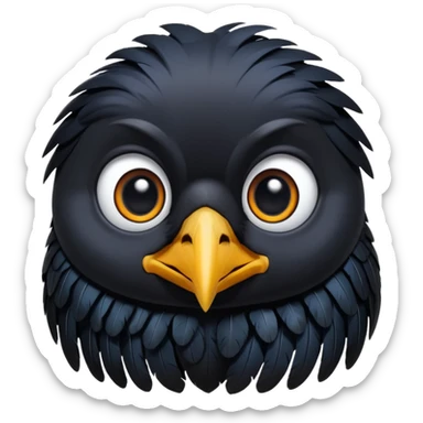 raven cute emoji sticker