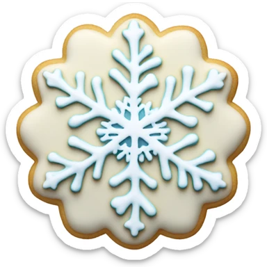 A white sugar cookie with a snowflake design  sticker
