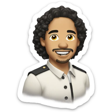 Anthony Ramos with facial hair smiling sticker