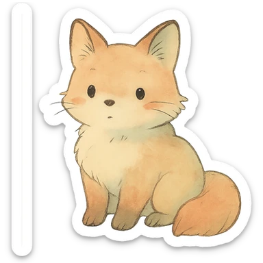 ghibli style animal with soft colors sticker